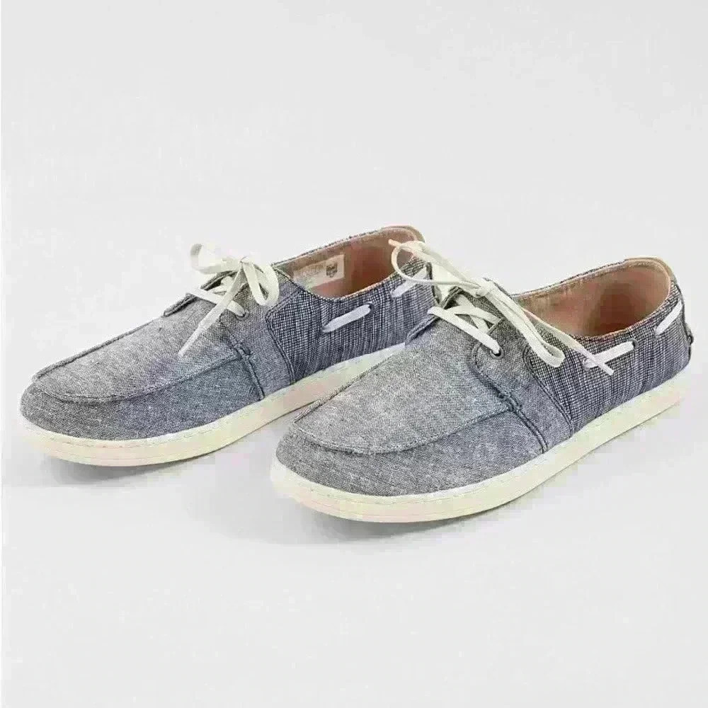 TOMS MENS CULVER CASUAL SHOES navy slub chambray sz 10